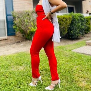 by the way. Bold Red Pants & Tops  Size S